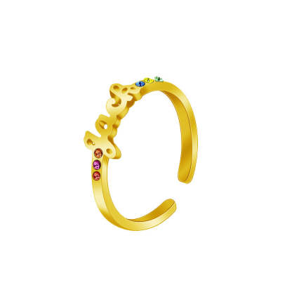 Mother's Day Gift Birthstone Name Ring