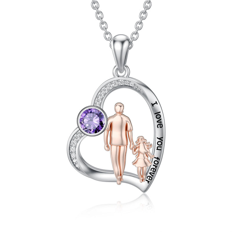 Father Daughter Heart Pendant Necklace from Dad Gift for Daughter