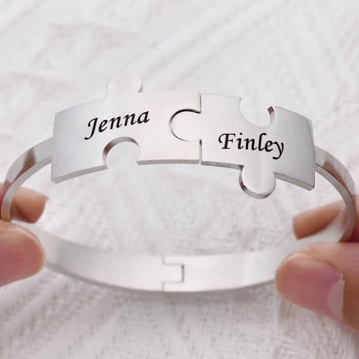 Mother's Day Gift Personalized puzzle bracelet-Engravingift