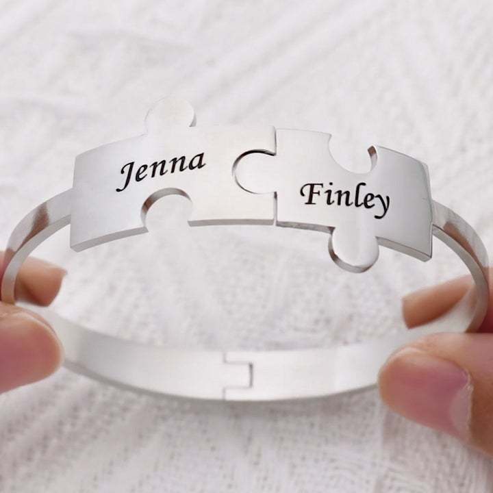 Mother's Day Gift Personalized puzzle bracelet-Engravingift