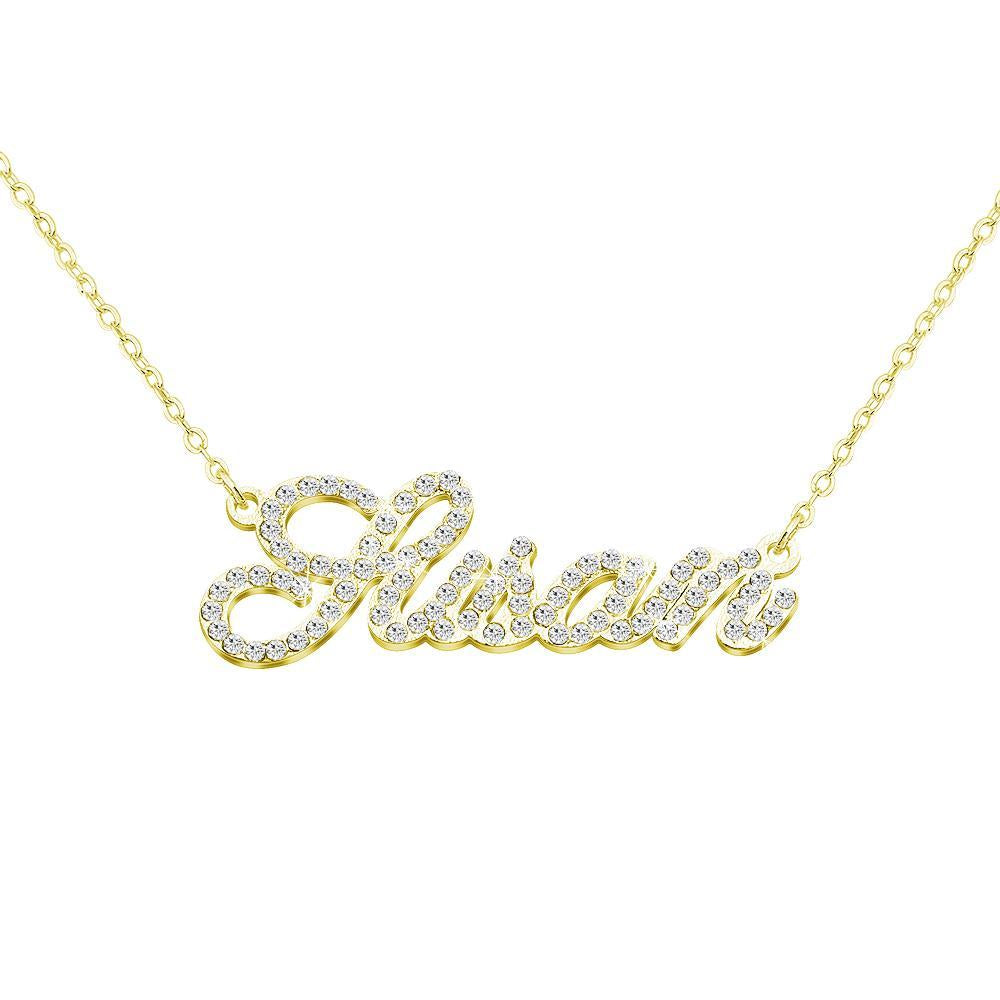 Christmas Gift Sparkling Diamond Personalized Name Necklace