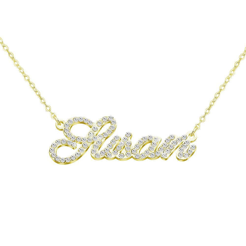 Christmas Gift Sparkling Diamond Personalized Name Necklace