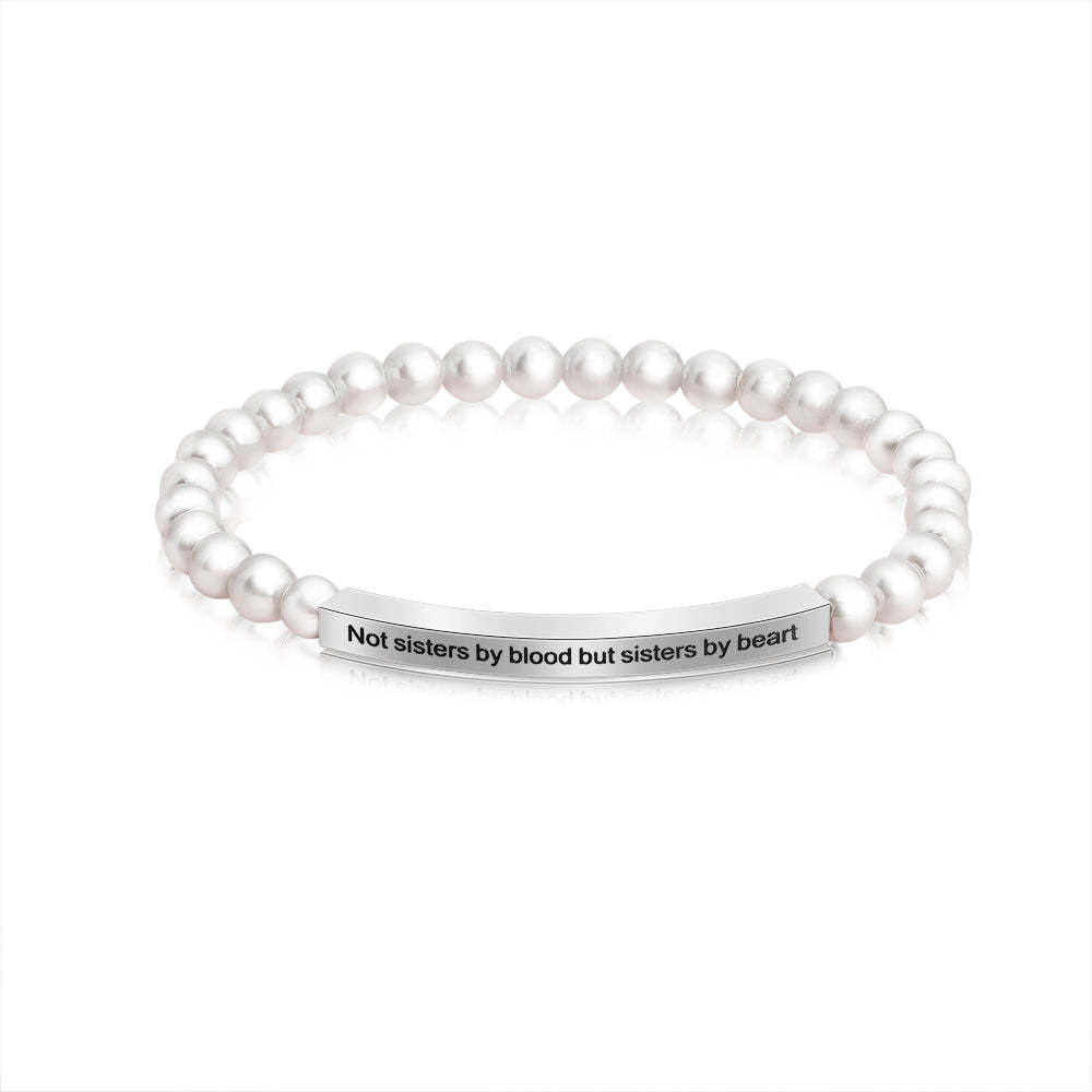 Mother's Day Gift Simple Fashion Personality Ladies Pearl Carving Bracelet-Engravingift