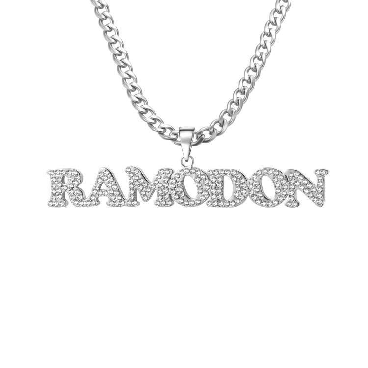 Iced Out Diamond Name Necklace-Engravingift
