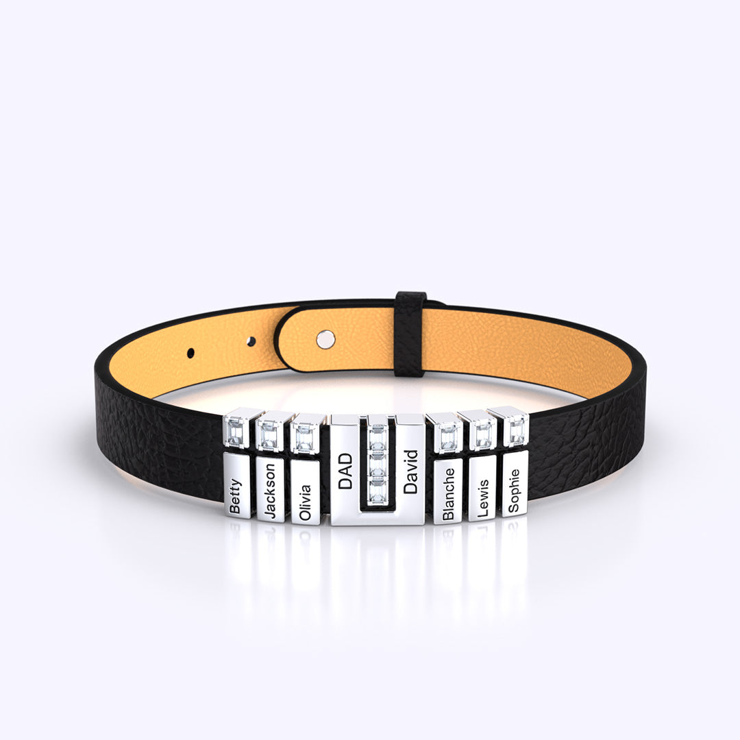 Christmas Gift Men's Bracelet With Diamond Charms for Dad