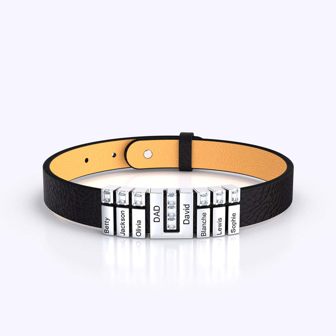 Christmas Gift Men's Bracelet With Diamond Charms for Dad