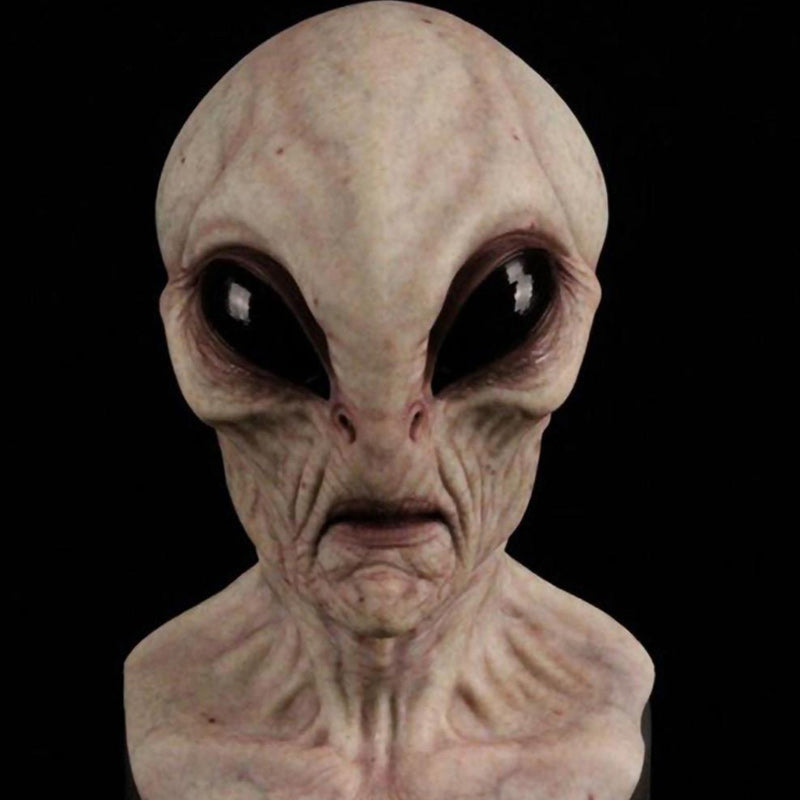 Hand-Painted Realistic Alien Face Mask Breathable Halloween Costume