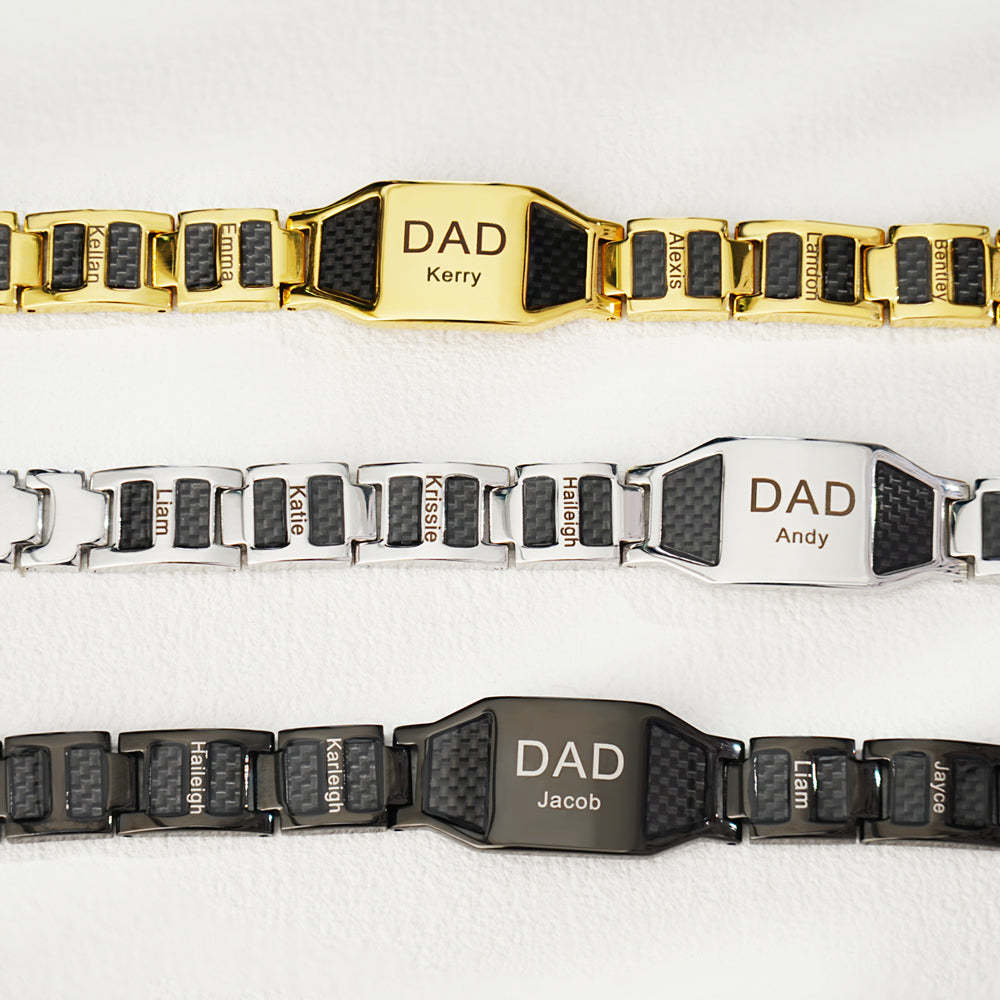 Father's Day Gift Personalized Men Magnetic Therapy Bracelet with Effective 4 Elements Stones
