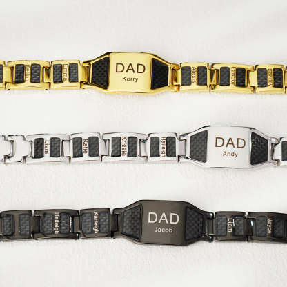 Father's Day Gift Personalized Men Magnetic Therapy Bracelet with Effective 4 Elements Stones