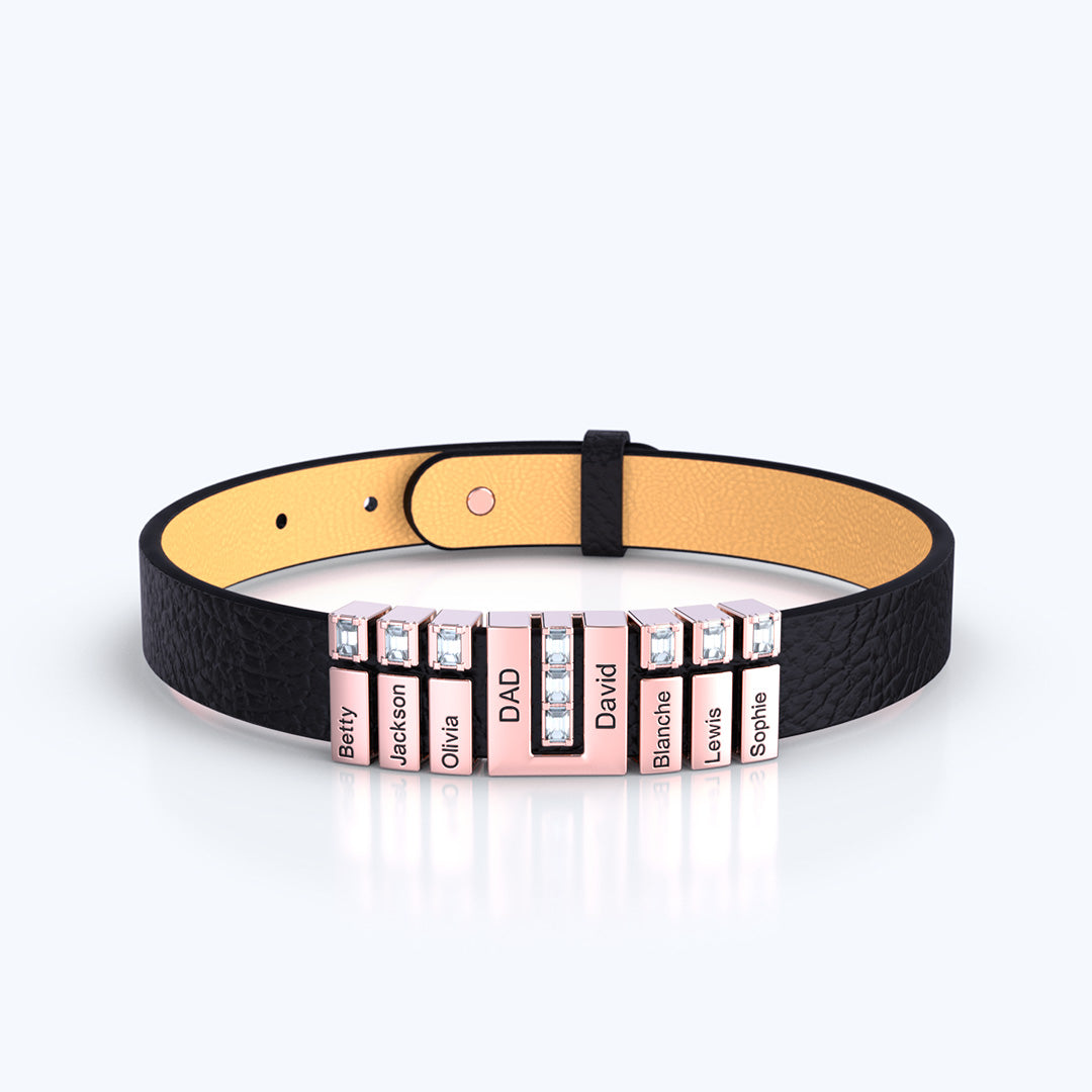 Christmas Gift Men's Bracelet With Diamond Charms for Dad