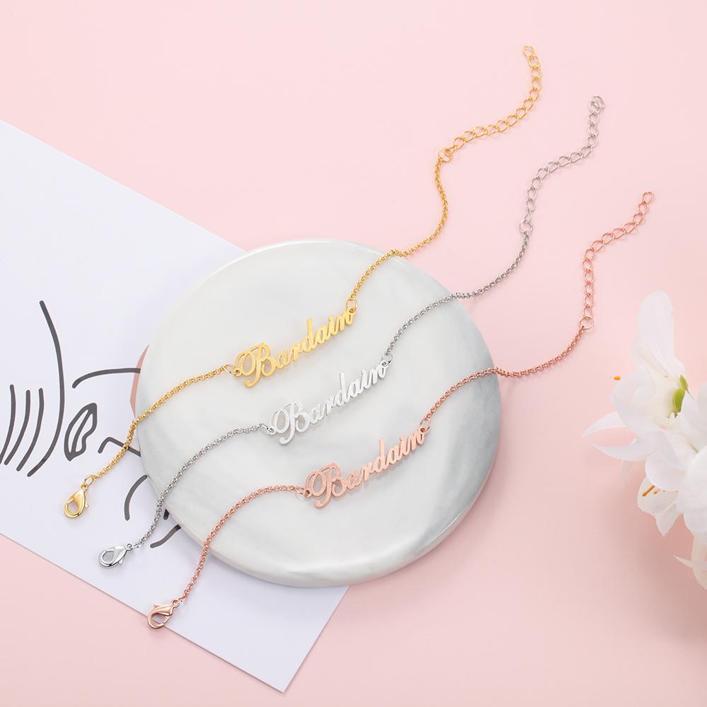 Mother's Day Gift Personalized Name Anklet Custom Classic Anklet for Her-Engravingift