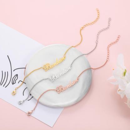 Mother's Day Gift Personalized Name Anklet Custom Classic Anklet for Her-Engravingift