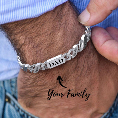 Mother's Day Gift DAD and MOM Cuban Link Bracelet