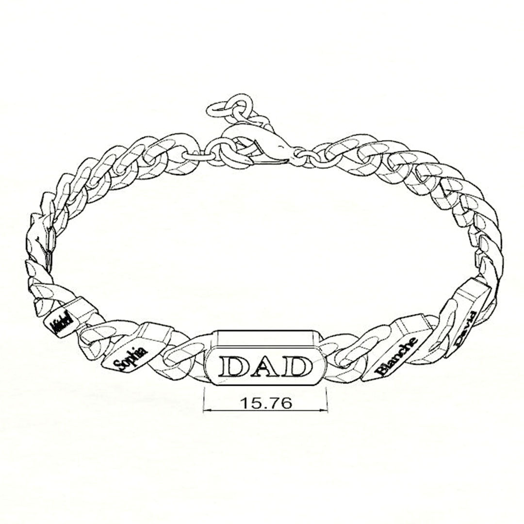 Mother's Day Gift DAD and MOM Cuban Link Bracelet
