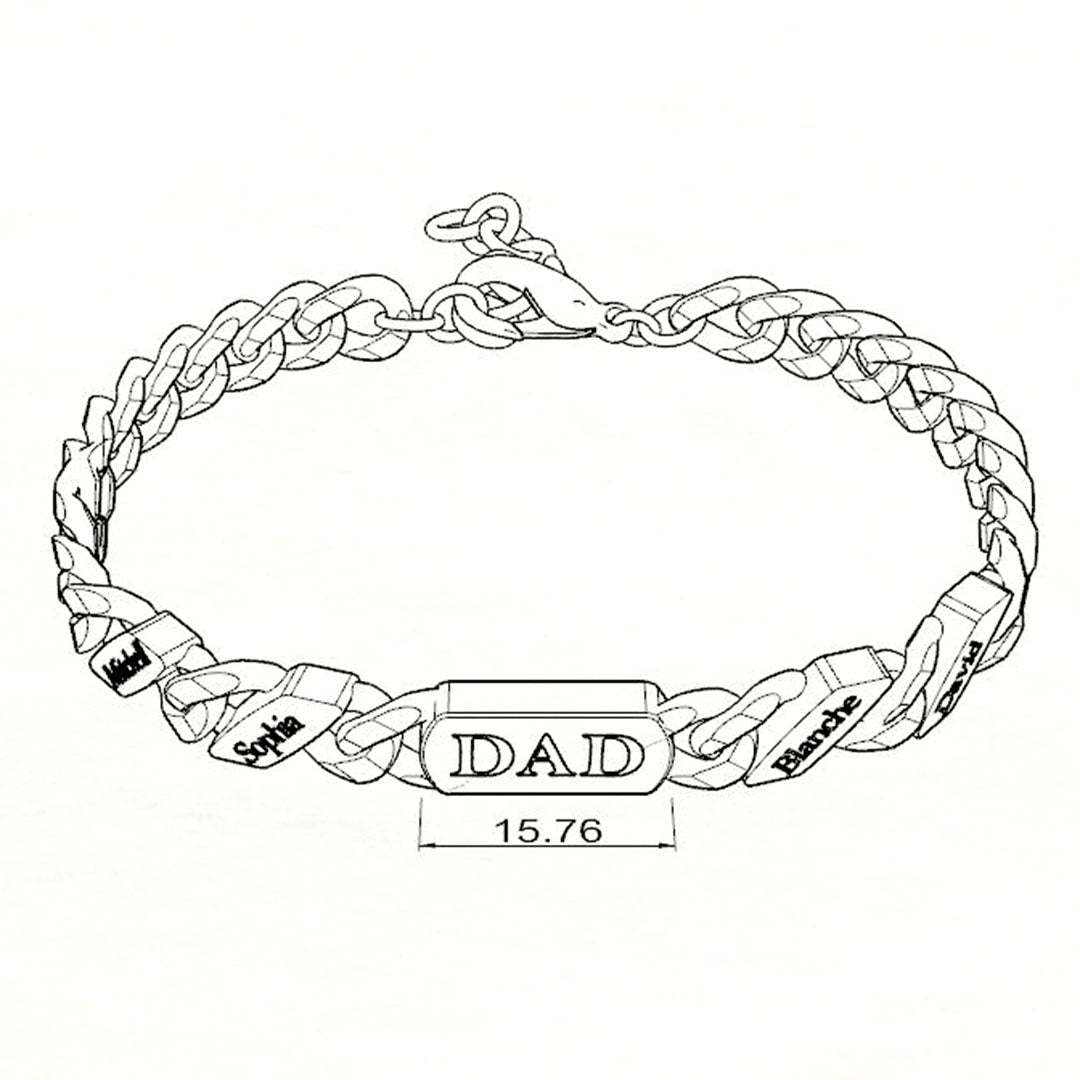 Father's Day Gift Custom Cuba Chain Bracelet For Dad