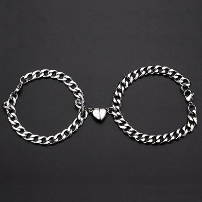 2Pcs Heart-Shaped Magnet Couples Bracelet-Boots N Bags Heaven-Boots N Bags Heaven