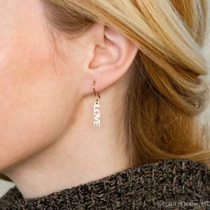 Mother's Day Gift Personalized Name Drop Earrings Gifts for Her-Engravingift