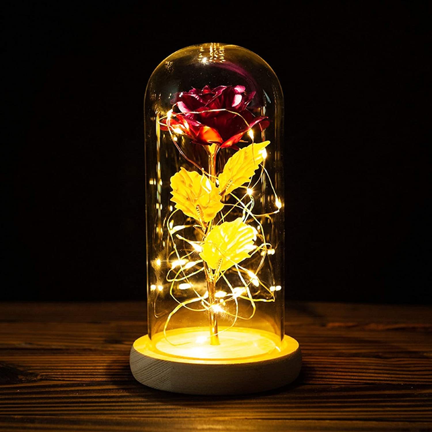Personalized Flower Nightlight Eternity Rose LED light Valentine's Day Gift