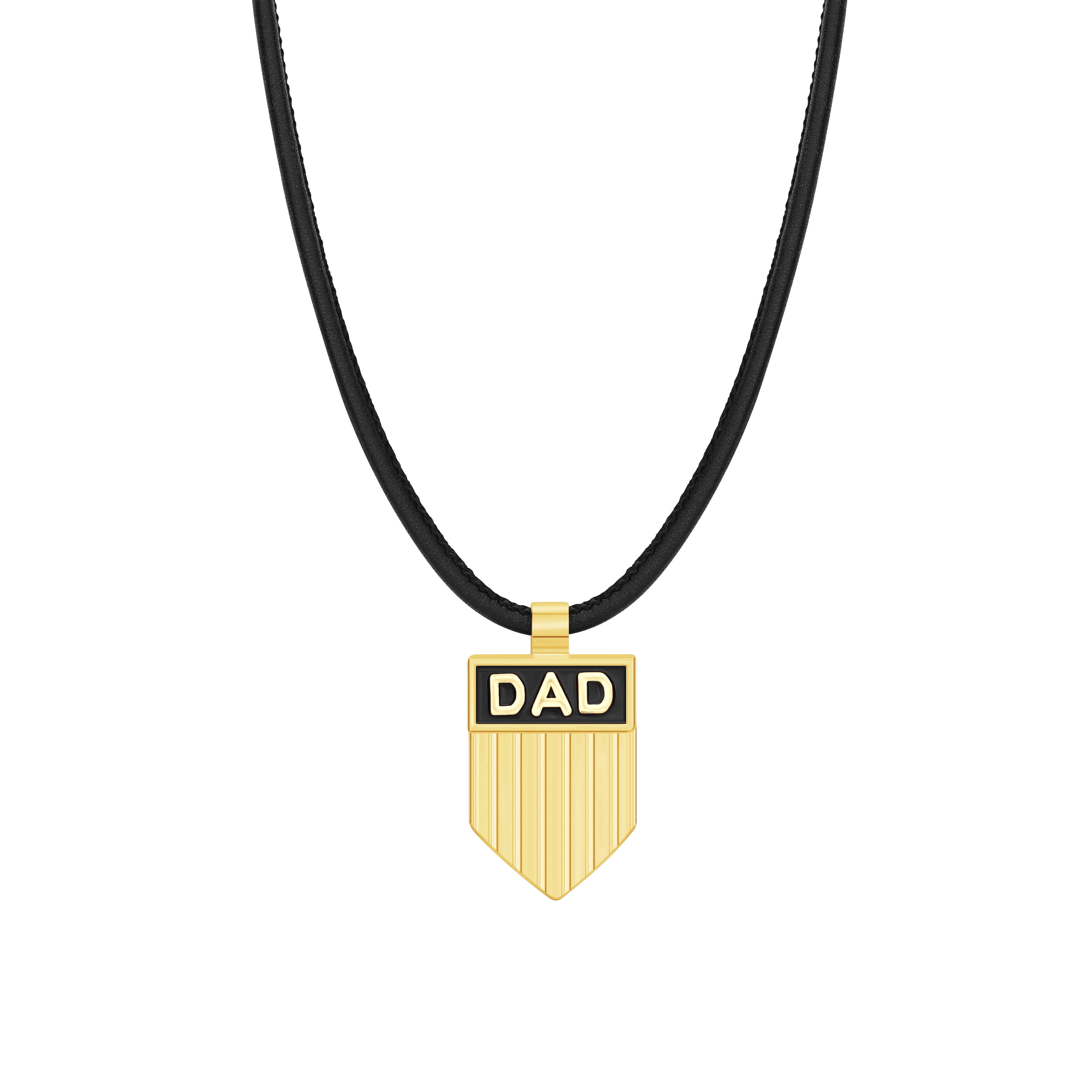 Father's Day Gift DAD Engraved Shield Pendant Necklace