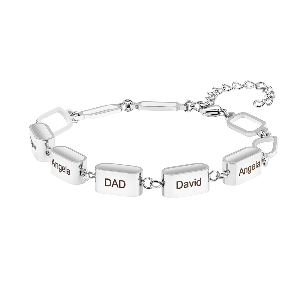 Custom Multi-Name Bar Bracelet, Personalized Family Bracelet