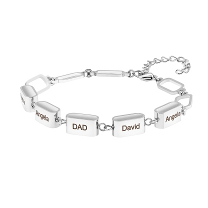 Custom Multi-Name Bar Bracelet, Personalized Family Bracelet