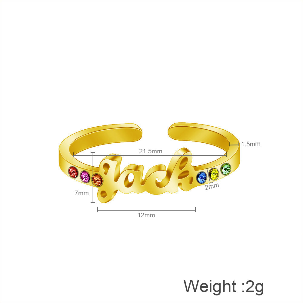 Mother's Day Gift Birthstone Name Ring