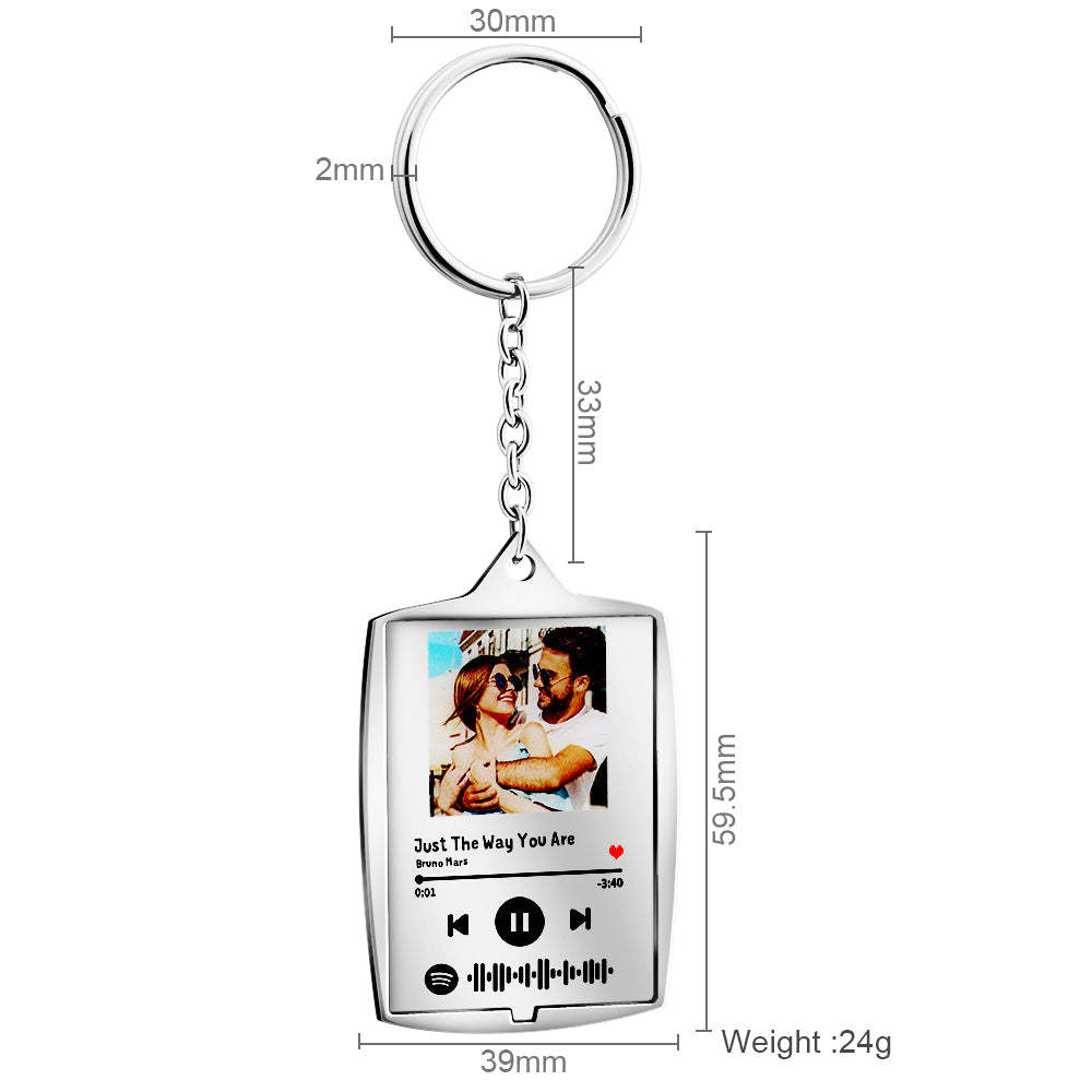 Father's Day Gift Personalized custom name + picture keychain-Engravingift