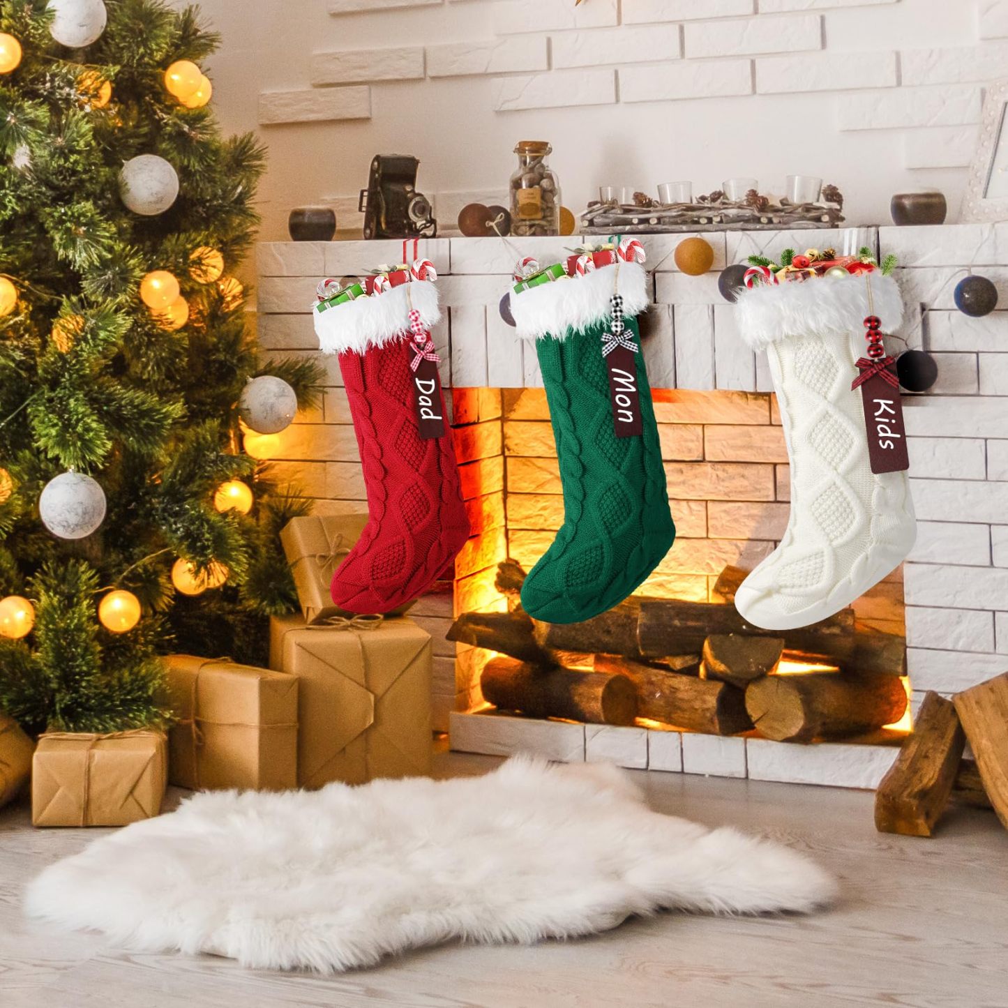 Christmas Large Knitted Personalized Name Stocking