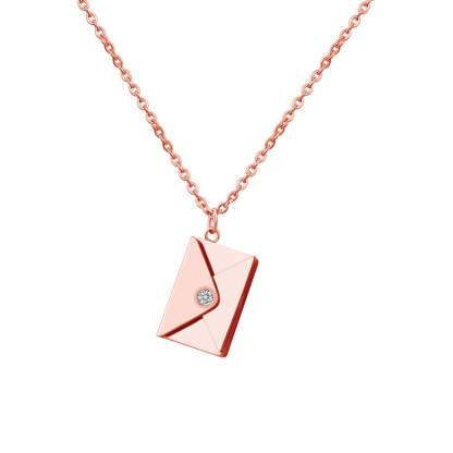 Christmas Gift Personalized Diamond Envelope Necklace