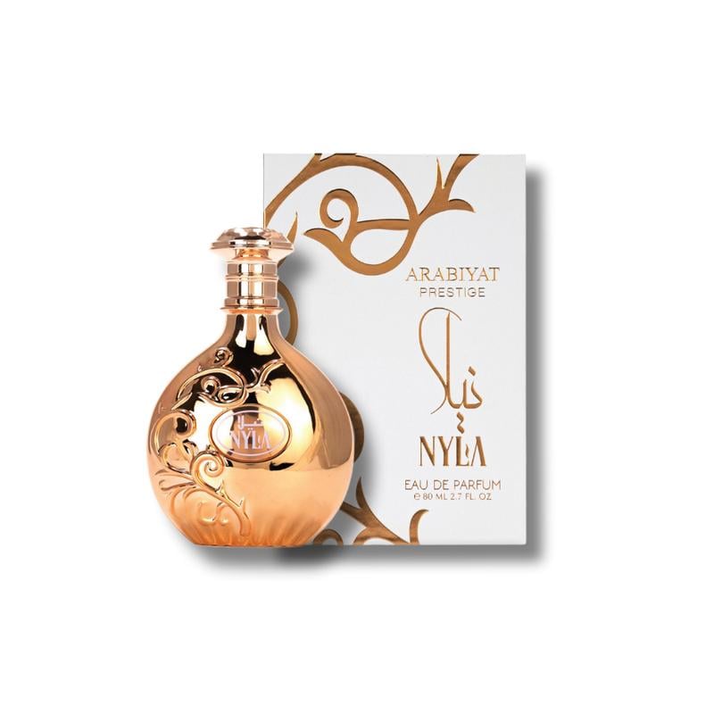  Nyla EDP by Arabiyat Prestige – A luxurious blend of fruity. floral & warm woody notes for an elegant. lasting scent
