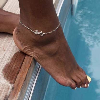 Mother's Day Gift Classic Name Anklet Personalized Name Anklets-Engravingift