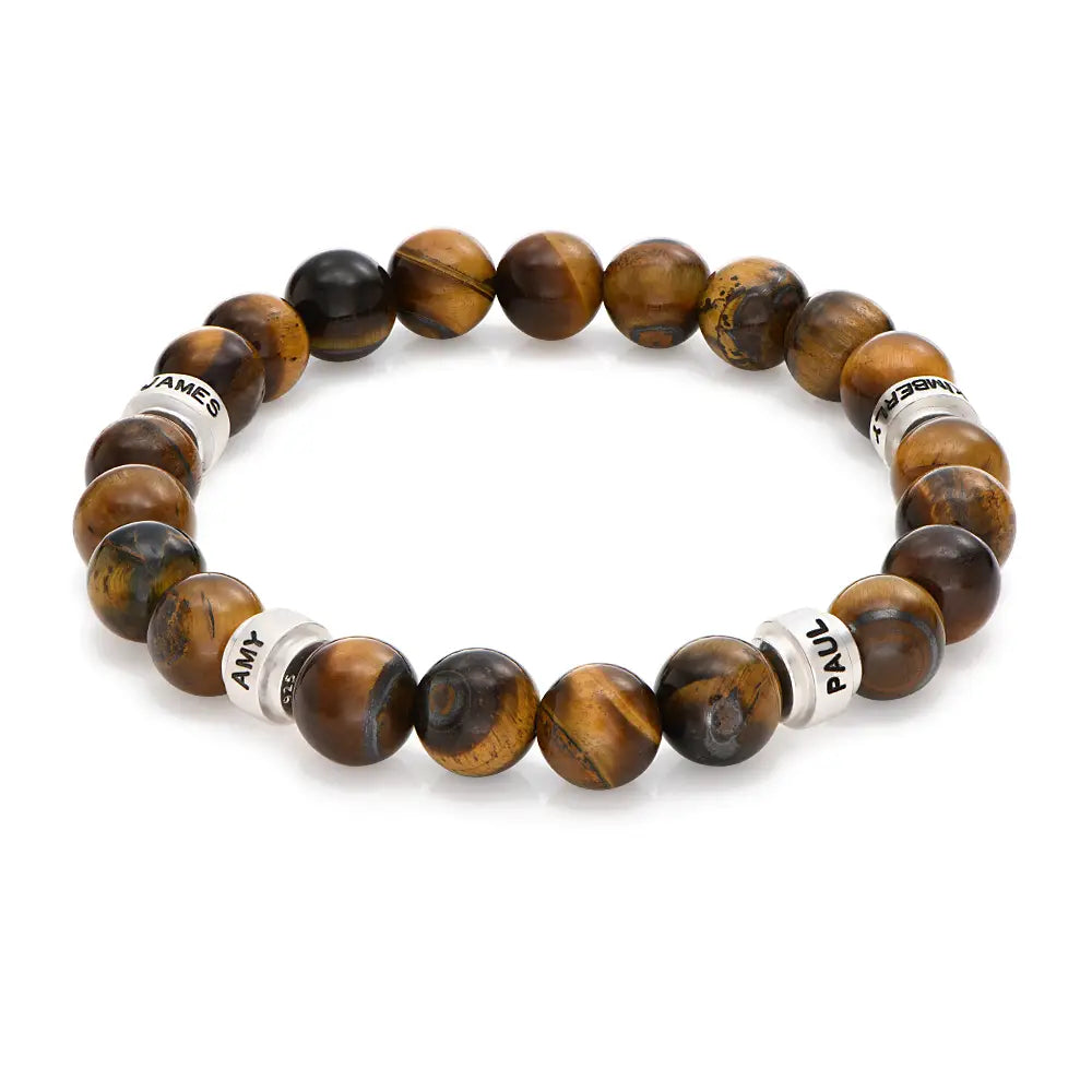 Father's Day Gift Personalized Tiger Eye Bracelet for Men