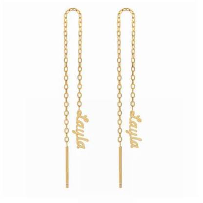 Mother's Day Gift Personalized Name Drop Earrings for Her-Engravingift