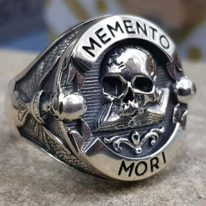 Handcrafted Sterling Silver Skull Ring Halloween Jewelry Reminder
