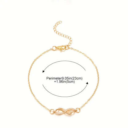 Mother's Day Infinity 8 Character Thin Chain Anklet Adjustable Summer Beach Foot Jewelry Decor Simple Style Ankle Bracelet-Engravingift