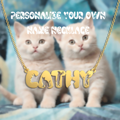 Mother's Day Gift Handmade Personalized Cute Cat Style Name Necklace-Engravingift