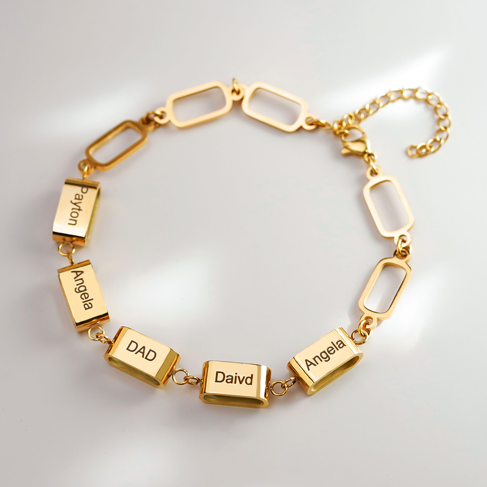 Custom Multi-Name Bar Bracelet, Personalized Family Bracelet