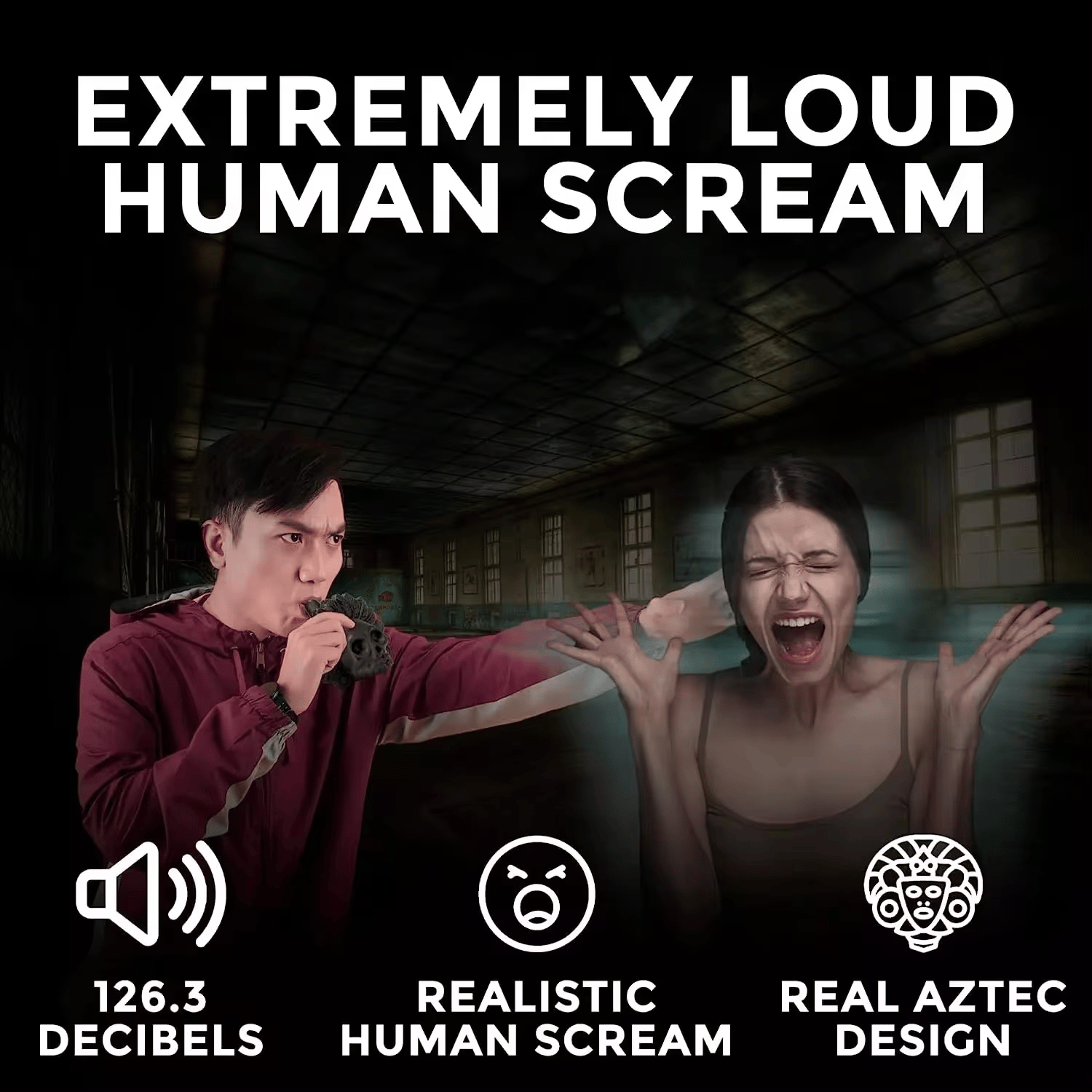 Loud Aztec Ghost Whistle — Bone-Chilling Halloween Scream Sound