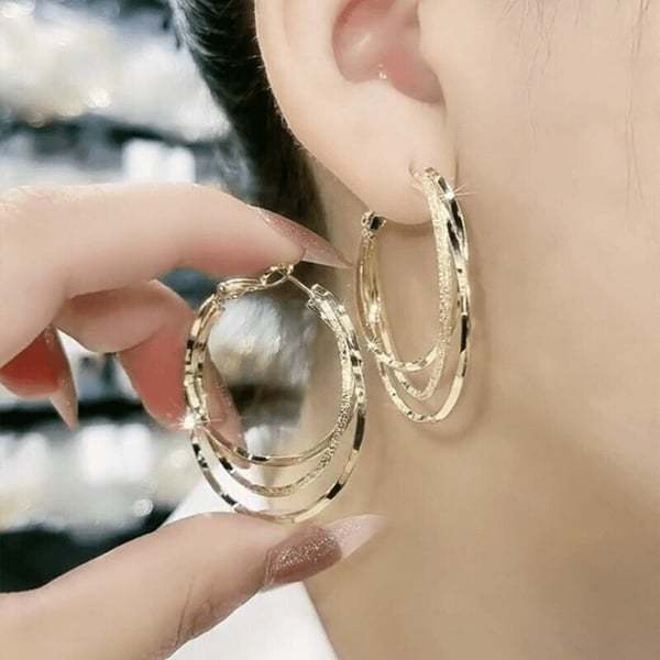 Mother's Day Gift Multi-layer hoop earrings-Engravingift
