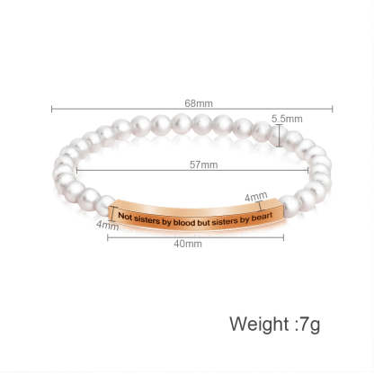 Mother's Day Gift Simple Fashion Personality Ladies Pearl Carving Bracelet-Engravingift
