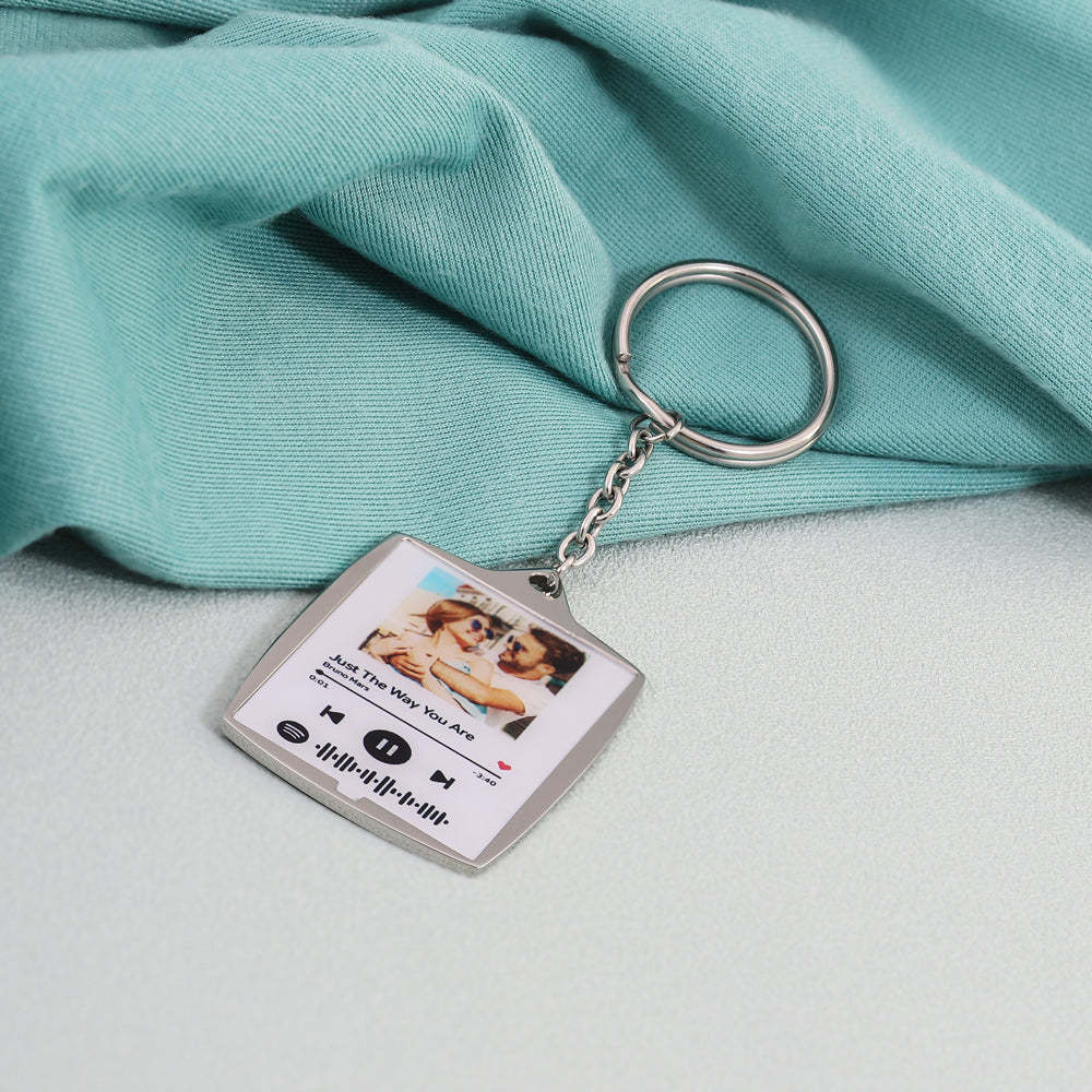 Father's Day Gift Personalized custom name + picture keychain-Engravingift