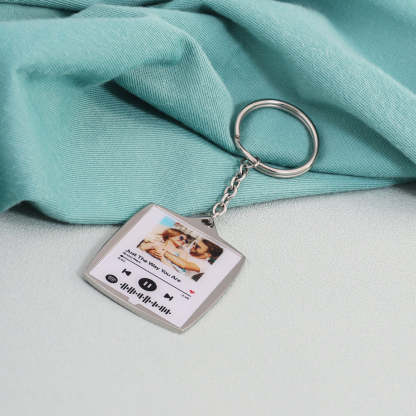 Father's Day Gift Personalized custom name + picture keychain-Engravingift