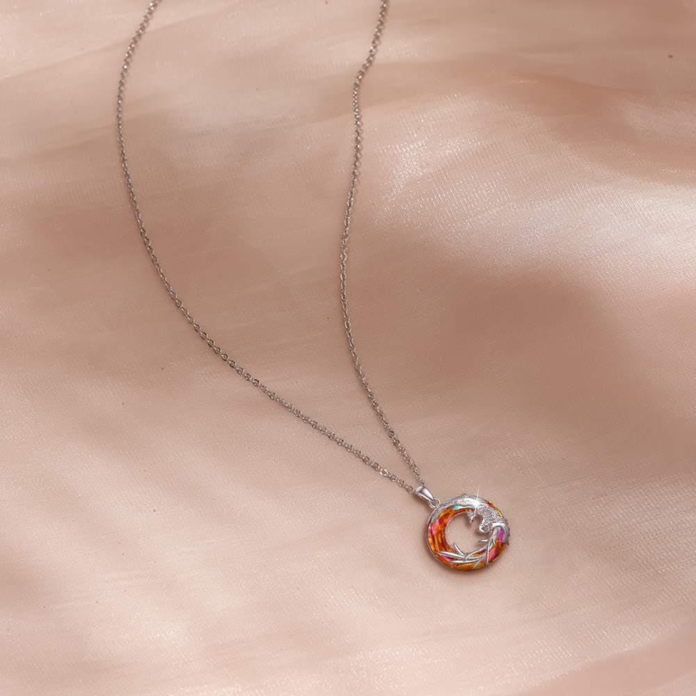 Mother's Day Gift Phoenix Crystal Necklace | 925 Sterling Silver-Engravingift