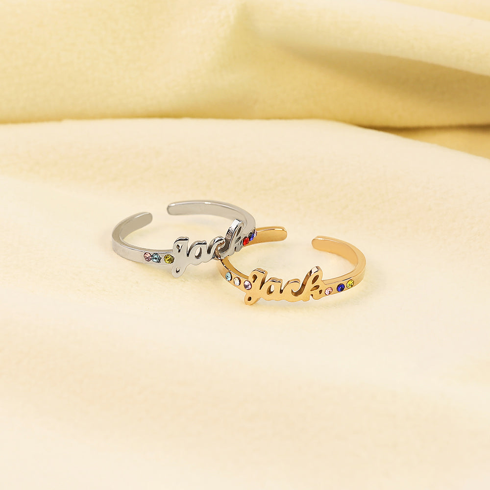 Mother's Day Gift Birthstone Name Ring