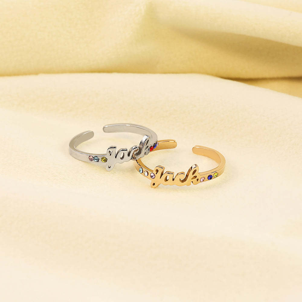 Mother's Day Gift Birthstone Name Ring