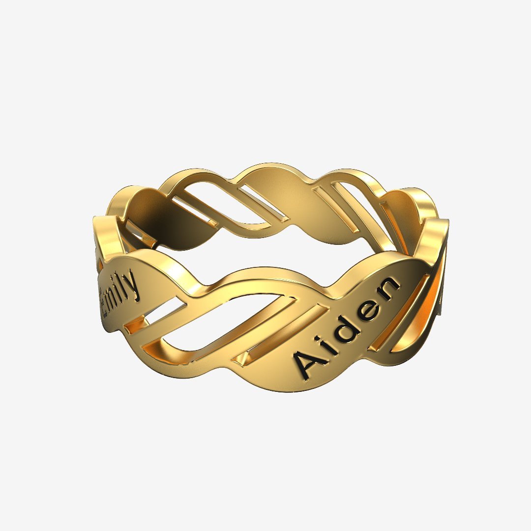 Christmas Gift Personalized Multiple Name Ring in Silver