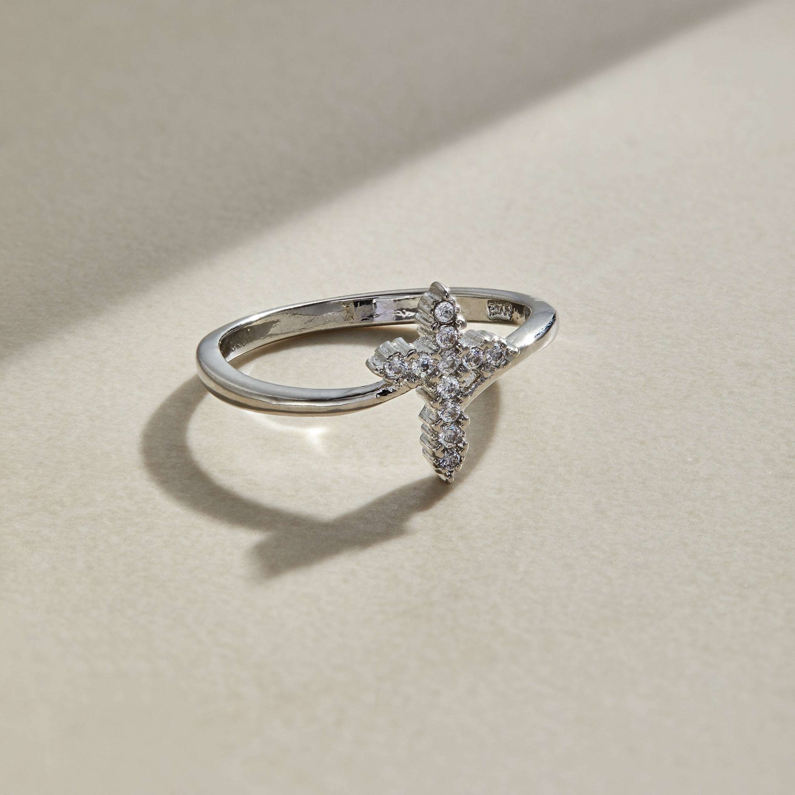 Mother's Day Gift Pray Through It Minimalist Cross Ring-Engravingift