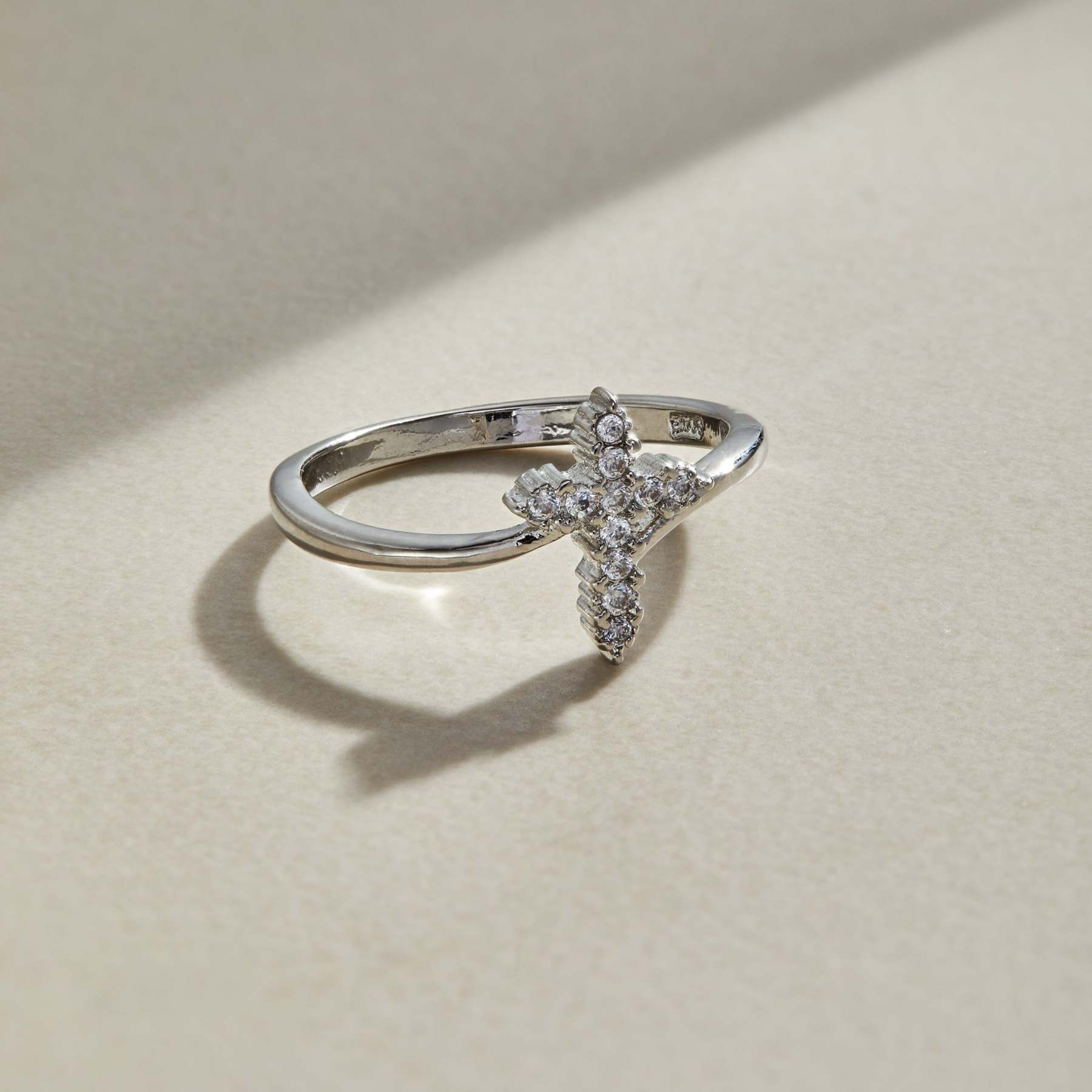 Mother's Day Gift Pray Through It Minimalist Cross Ring-Engravingift