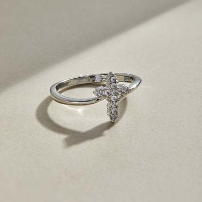 Mother's Day Gift Pray Through It Minimalist Cross Ring-Engravingift