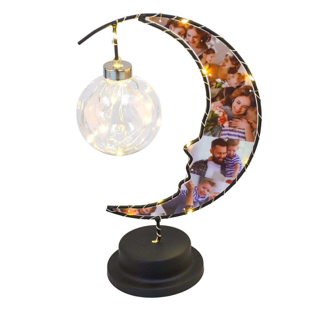 Valentine's Day Gift  Personalized 6 Photo Moon Lamp Romantic Night Light for Couple